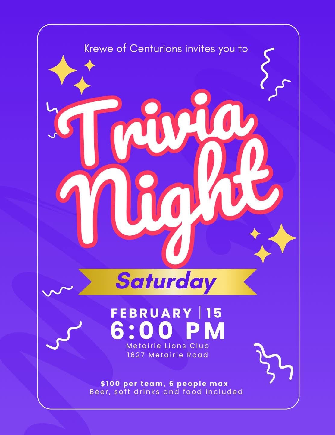 Trivia Night Registration