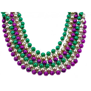 12mm - 48” Purple, Green & Gold Beads