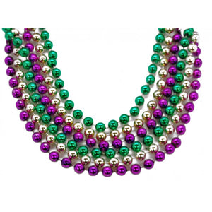 10mm - 60” Purple, Green & Gold Beads